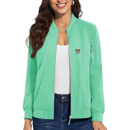 Women's Straw Hat  Premium Bomber Jacket with Polished Detailing and Functional Sleeve Pocket Modern Luxury Outerwear