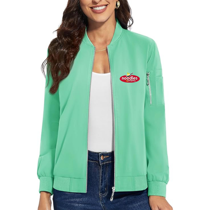 Women's Noodles & Company  Premium Bomber Jacket with Polished Detailing and Functional Sleeve Pocket Modern Luxury Outerwear