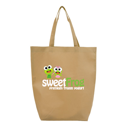 Sweet Frog Frozen Q-Tees Non-Woven Gusset Bottom Tote