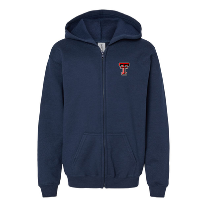 Gildan Heavy Blend YouthTexas Tech Red Raiders Full Zip Hooded Sweatshirt