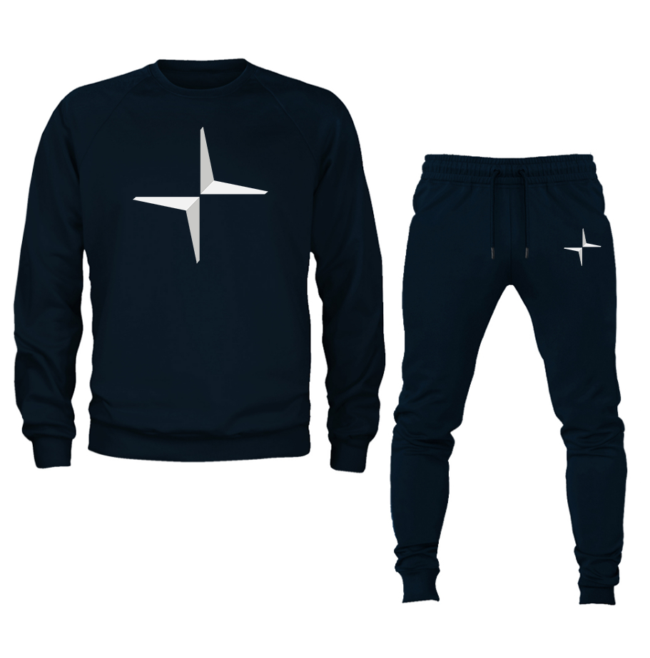 Men's Polestar Electric Car Crewneck Sweatshirt Joggers Suit