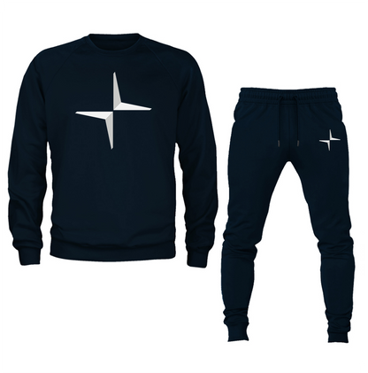 Men's Polestar Electric Car Crewneck Sweatshirt Joggers Suit