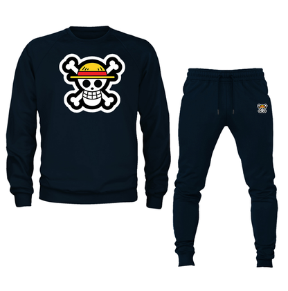 Men's StrawHat Crewneck Sweatshirt Joggers Suit