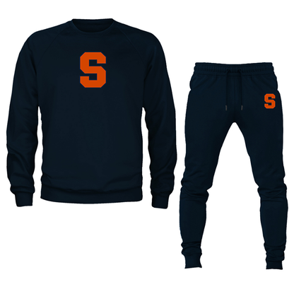 Men's Syracuse Orange Crewneck Sweatshirt Joggers Suit