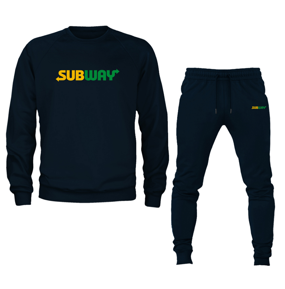 Men's Subway Crewneck Sweatshirt Joggers Suit