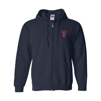 Men's Texas Tech Red Raiders  Gildan  Heavy Blend Full Zip Hooded Sweatshirt
