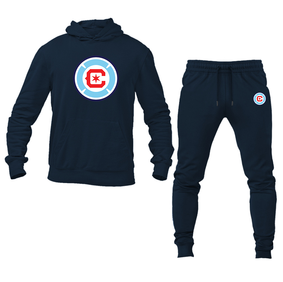 Men's Chicago fire Soccer Pullover Hoodie Joggers Set