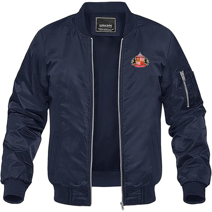 Men's  Sunderland AFC Soccer  Lightweight  Bomber Jacket Windbreaker Softshell Varsity Jacket Coat