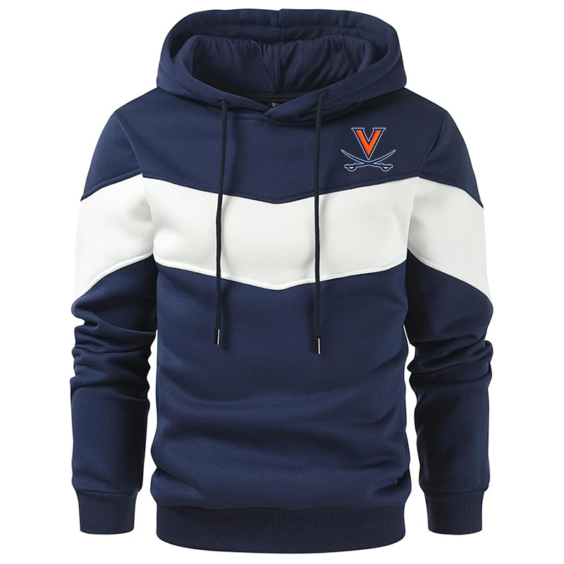 Men's  Virginia Cavaliers  Gesean  Novelty Color Block Pullover Fleece Hoodie Long Sleeve Casual