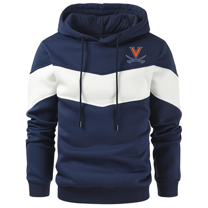 Men's  Virginia Cavaliers  Gesean  Novelty Color Block Pullover Fleece Hoodie Long Sleeve Casual