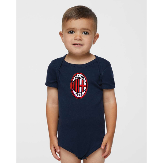 AC Milan Embroidered  Rabbit Skins Infant Baby Rib Bodysuit