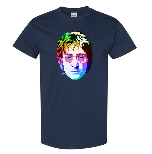 Men's John Lennon Face Art Music Cotton T-Shirt