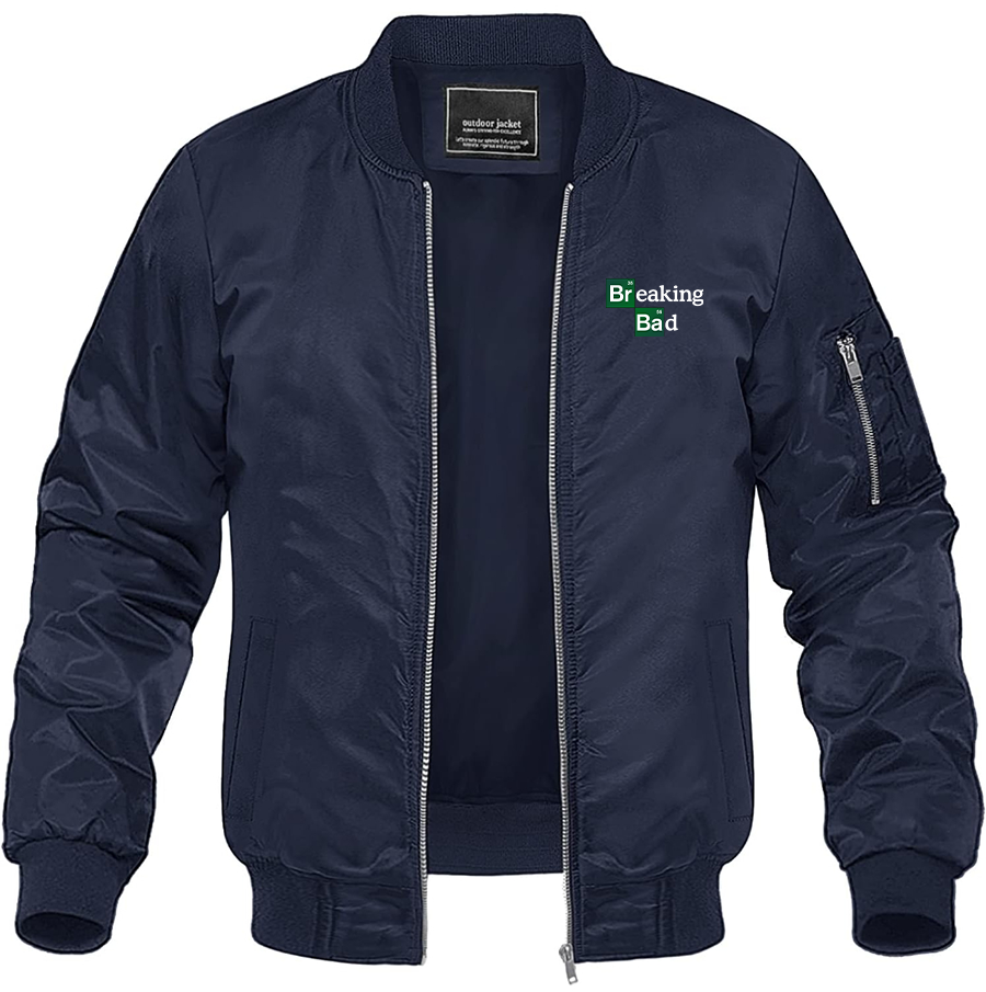 Men's Breaking Bad Lightweight Bomber Jacket Windbreaker Softshell Varsity Jacket Coat