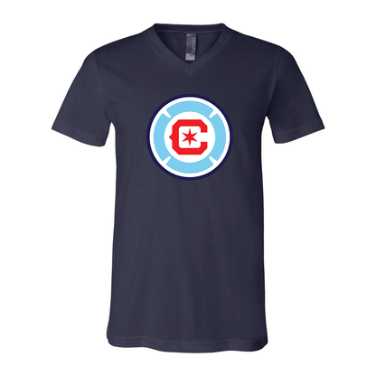 Men's Chicago fire Soccer BELLA + CANVAS - Jersey V-Neck T-Shirt