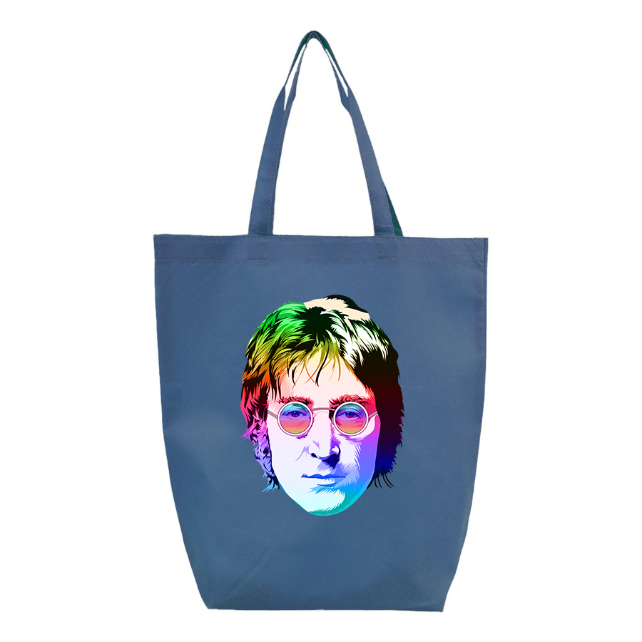 John Lennon Face Art Music Q-Tees Non-Woven Gusset Bottom Tote