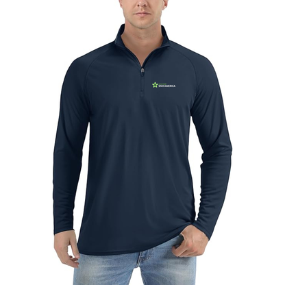 Men's Extended Stay America  Lightweight Quarter-Zip Athletic Shirt Long Sleeve Performance Wear