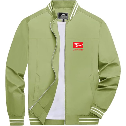 Men's Daihatsu Car TruckLightweight Zip-Up Bomber Jacket with Ribbed Collar and Cuffs Versatile Casual Outerwear