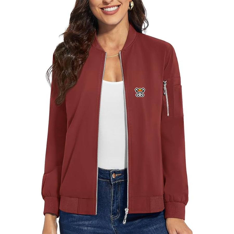 Women's Straw Hat  Premium Bomber Jacket with Polished Detailing and Functional Sleeve Pocket Modern Luxury Outerwear