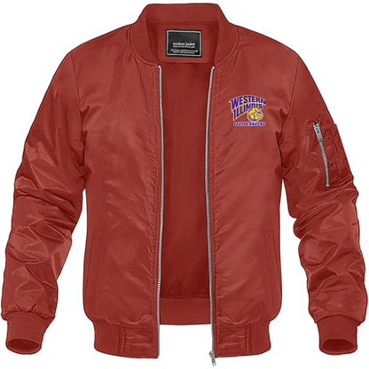 Men's Western Illinois Leathernecks Lightweight Bomber Jacket Windbreaker Softshell Varsity Jacket Coat