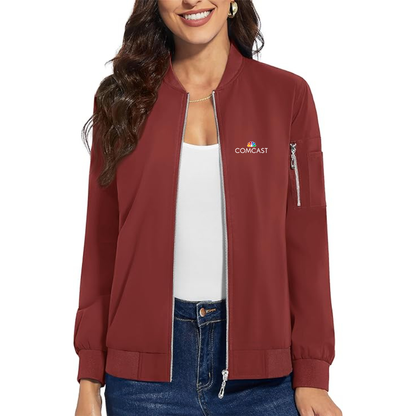 Women's Comcast Premium Bomber Jacket with Polished Detailing and Functional Sleeve Pocket Modern Luxury Outerwear