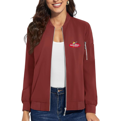 Women's Noodles & Company  Premium Bomber Jacket with Polished Detailing and Functional Sleeve Pocket Modern Luxury Outerwear