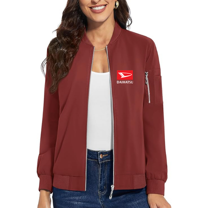 Women's Daihatsu Car Truck Premium Bomber Jacket with Polished Detailing and Functional Sleeve Pocket Modern Luxury Outerwear