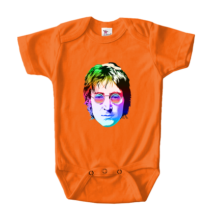 John Lennon Face Art Music Baby Romper Onesie