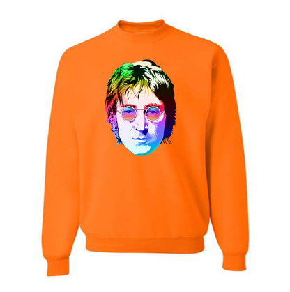 Men's John Lennon Face Art Music Crewneck Sweatshirt