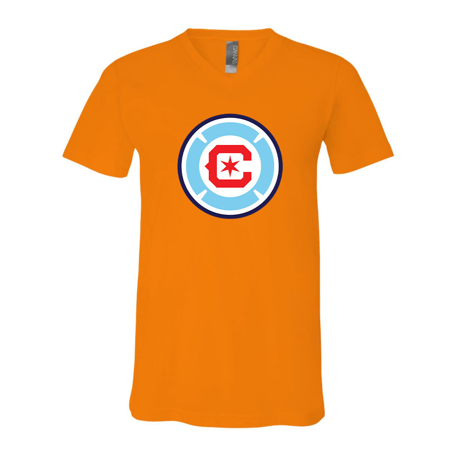 Men's Chicago fire Soccer BELLA + CANVAS - Jersey V-Neck T-Shirt