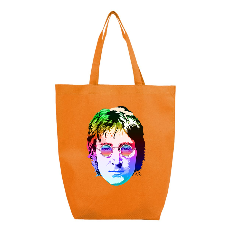 John Lennon Face Art Music Q-Tees Non-Woven Gusset Bottom Tote