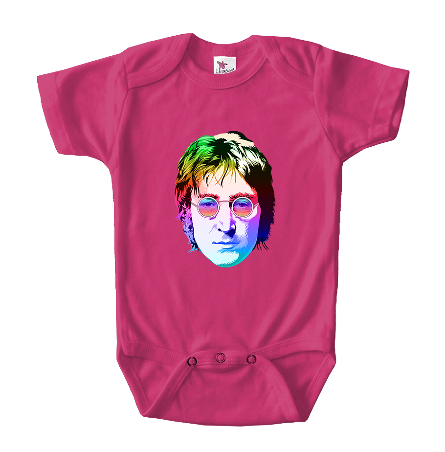 John Lennon Face Art Music Baby Romper Onesie