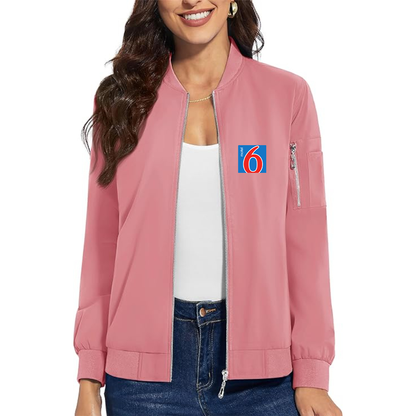 Women's Motel 6 Premium Bomber Jacket with Polished Detailing and Functional Sleeve Pocket Modern Luxury Outerwear