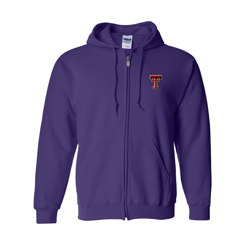 Men's Texas Tech Red Raiders  Gildan  Heavy Blend Full Zip Hooded Sweatshirt