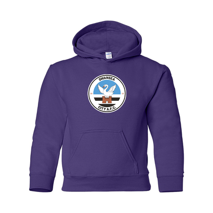 Youth Swansea City Soccer Gildan Heavy Blend  Hooded Sweatshirt