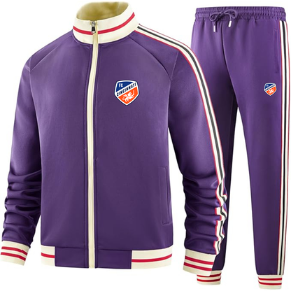 Men's FC Cincinnati Tracksuit with Bold Striped Accents and Zippered Front