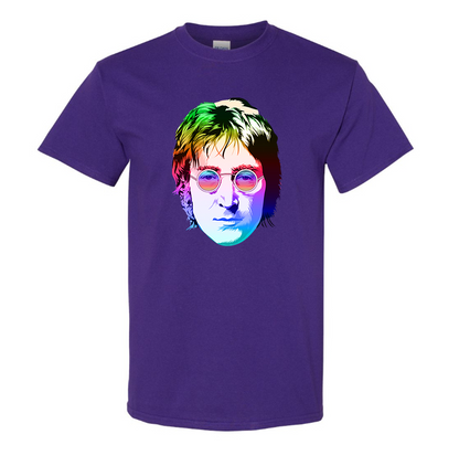 Men's John Lennon Face Art Music Cotton T-Shirt