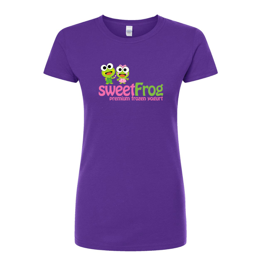 Women’s Sweet Frog Frozen Yogurt  Round Neck T-Shirt