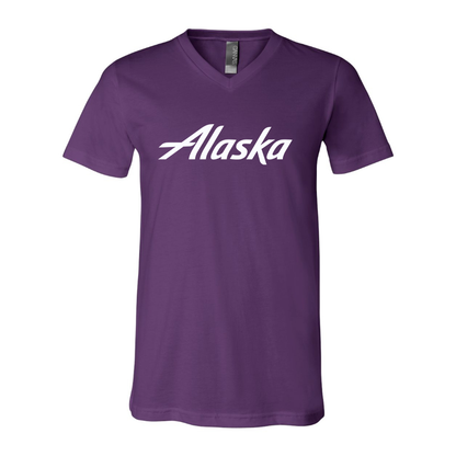 Men's Alaska Airline BELLA + CANVAS - Jersey V-Neck T-Shirt