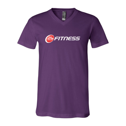 Men's 24 Hour Fitness BELLA + CANVAS - Jersey V-Neck T-Shirt