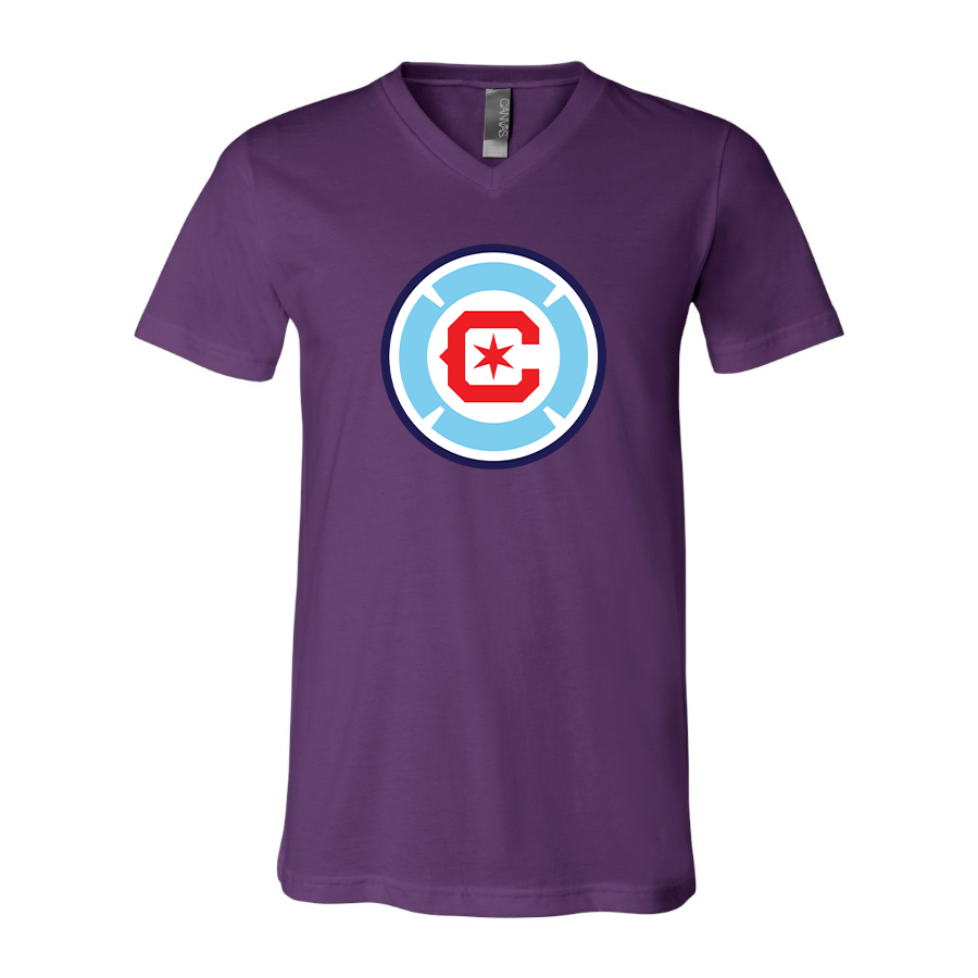 Men's Chicago fire Soccer BELLA + CANVAS - Jersey V-Neck T-Shirt