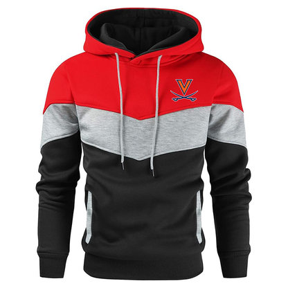 Men's  Virginia Cavaliers  Gesean  Novelty Color Block Pullover Fleece Hoodie Long Sleeve Casual
