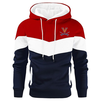 Men's  Virginia Cavaliers  Gesean  Novelty Color Block Pullover Fleece Hoodie Long Sleeve Casual
