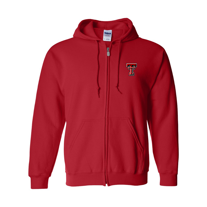 Men's Texas Tech Red Raiders  Gildan  Heavy Blend Full Zip Hooded Sweatshirt