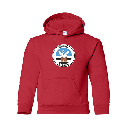 Youth Swansea City Soccer Gildan Heavy Blend  Hooded Sweatshirt