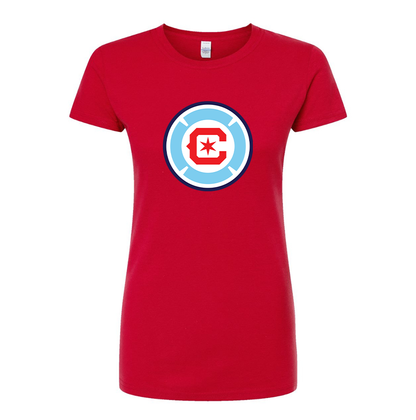 Women’s Chicago fire Soccer Round Neck T-Shirt