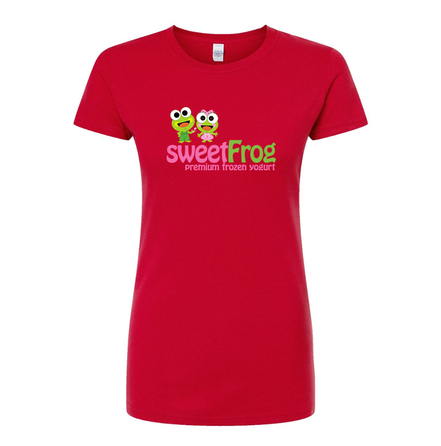 Women’s Sweet Frog Frozen Yogurt  Round Neck T-Shirt