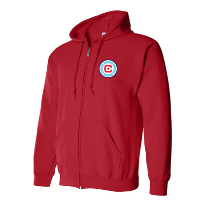 Men's Chicago fire Soccer Zipper Hoodie