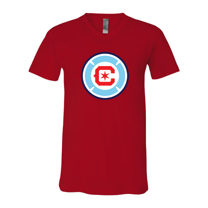 Men's Chicago fire Soccer BELLA + CANVAS - Jersey V-Neck T-Shirt