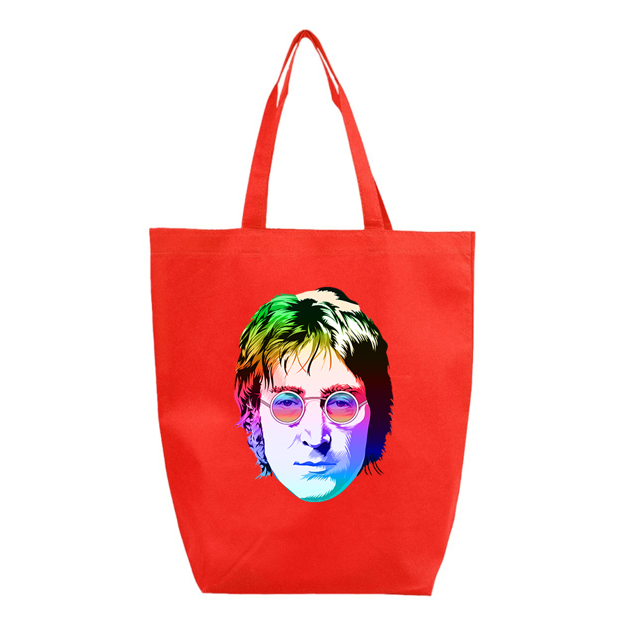 John Lennon Face Art Music Q-Tees Non-Woven Gusset Bottom Tote