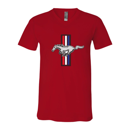 Men's Mustang BELLA + CANVAS - Jersey V-Neck T-Shirt